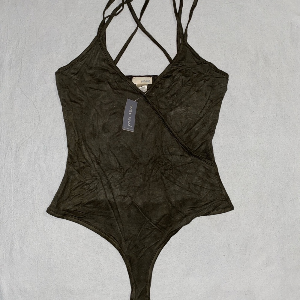 Olive Green Strappy Bodysuit